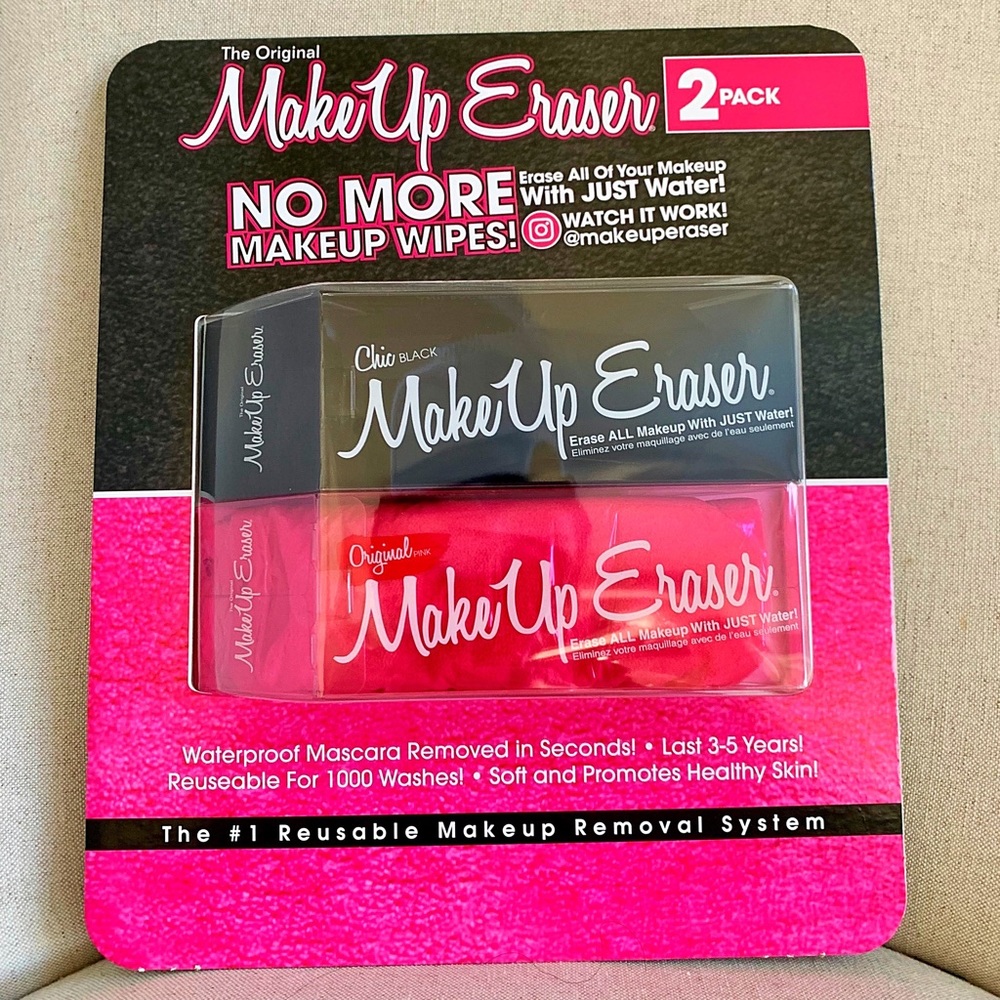(2) Packs total 4 Makeup Erasers in Original Pink